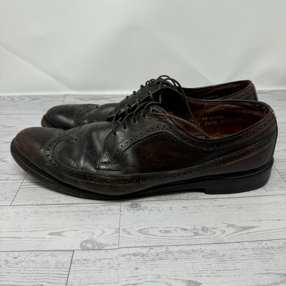 Allen Edmonds MacNeil Men's Brown Leather Wingtip Oxford Dress Shoes Size 14